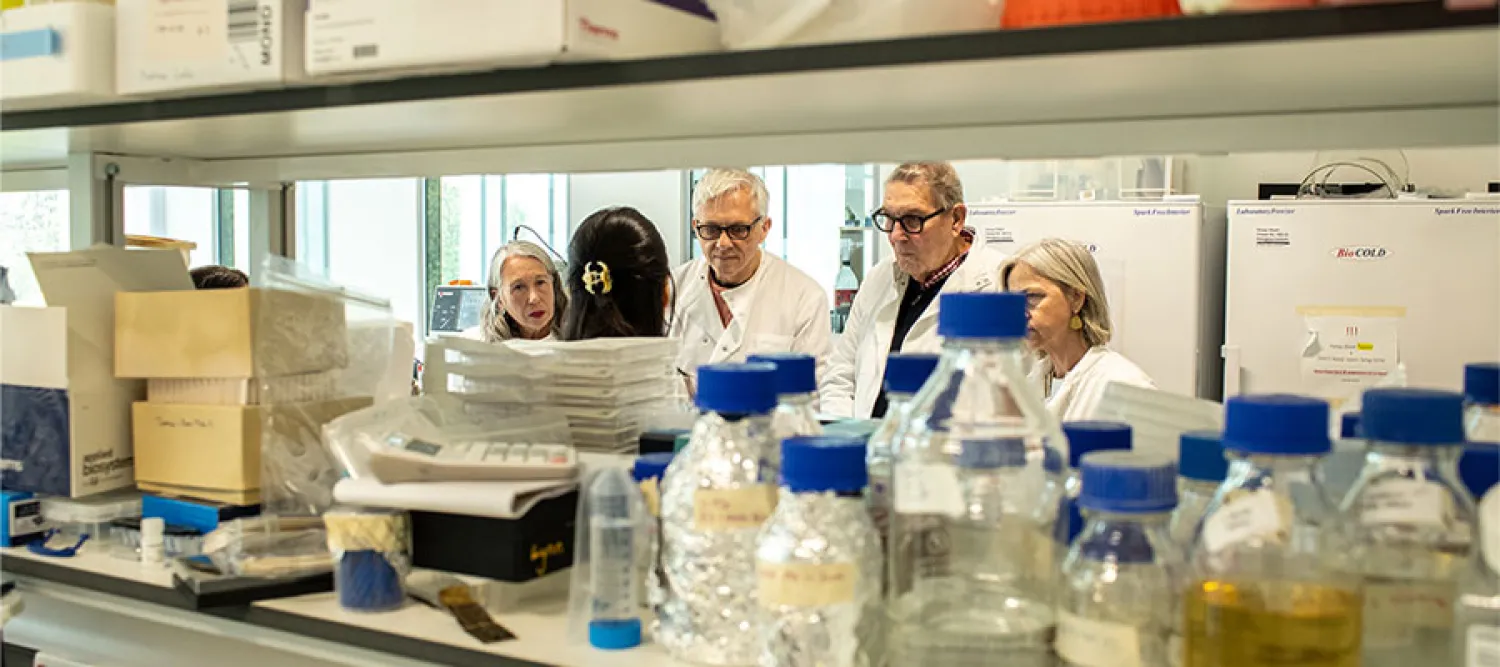 The public on a tour of a lab