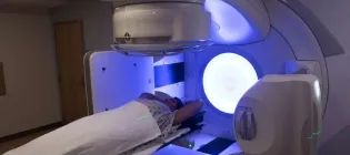 woman having radiotherapy treatment
