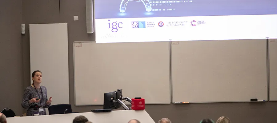 Hannah Long Presenting her talk in the Lecture Theatre