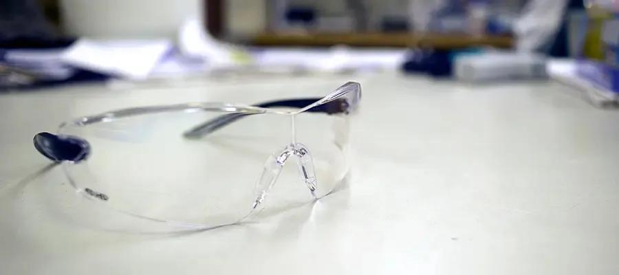 Health and Safety Goggles laying on bench