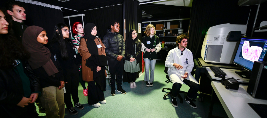 Pupils visiting the imaging facility