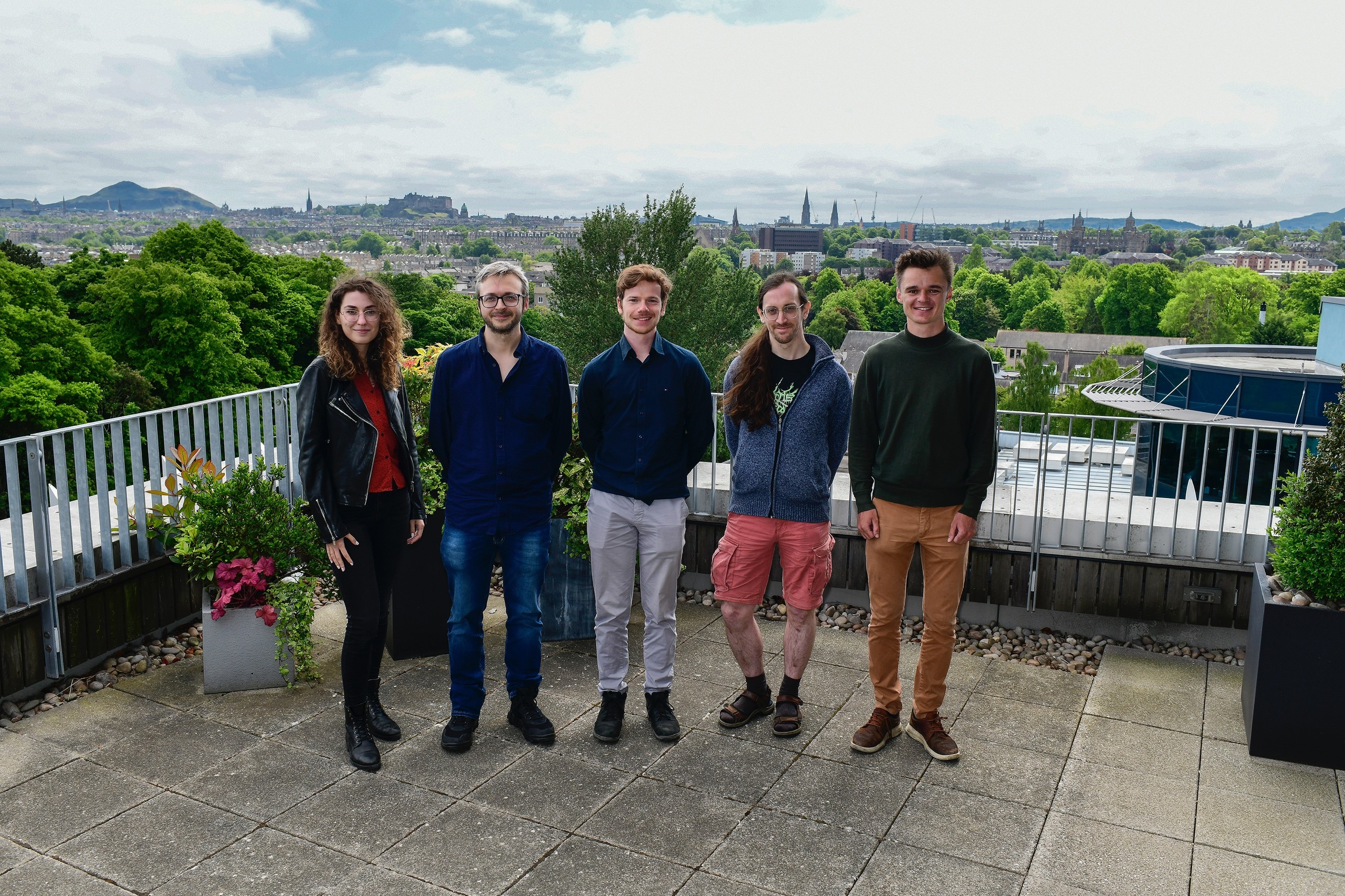 Pete Bankhead's research group from the roof of IGC